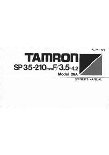 Tamron 35-210/3.5-4.2 manual. Camera Instructions.